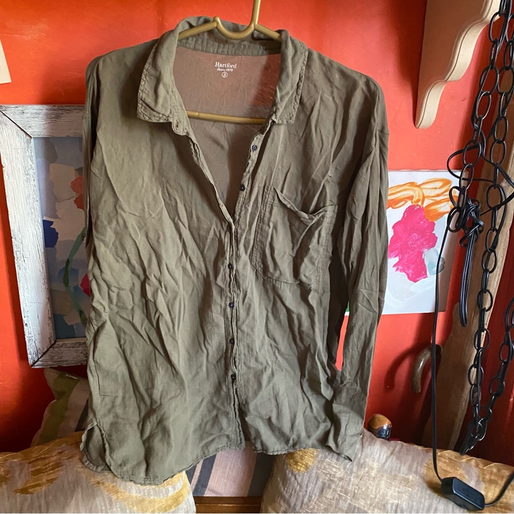 Long sleeve green Button up shirt